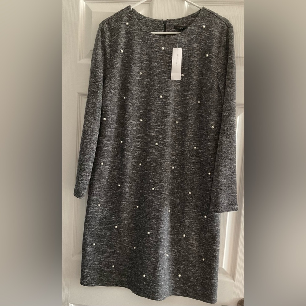 Ann Taylor knee length dress with pearl detailing. NWT